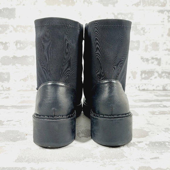 Zara Black Leather Round Toe Low Heel Pull On Ankle Boots V488 - Picture 6 of 13